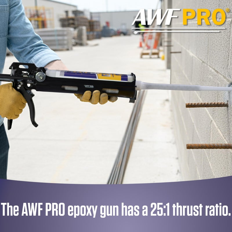 AWF PRO Dual Cartridge Epoxy Gun for 400mL, 450mL, 600 mL, 650 mL (1:1 and 2:1) Dual Component Cartridges â€“ 25:1 Thrust Ratio, Professional 2 Part Epoxy Gun - Image 3